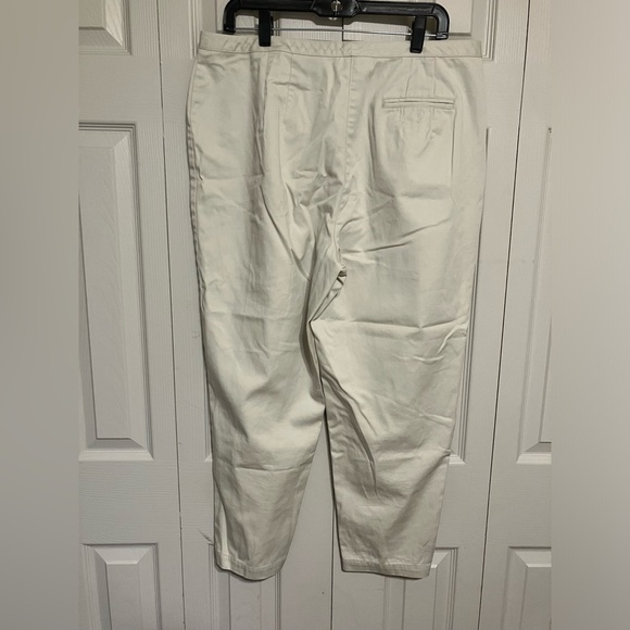 VTG Talbots Pants Women’s Sz 16 Ivory Cotton Wrinkle Resistant Office Casual  - Picture 3 of 8